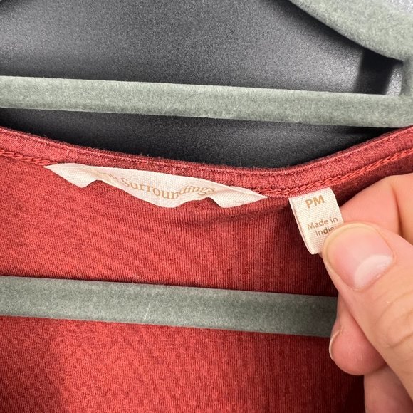 Soft Surroundings Orange and Red Long Sleeve Relaxed Blouse - Picture 5 of 9